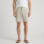 Linen Chino Shorts Flat Front Button Closure for Men
