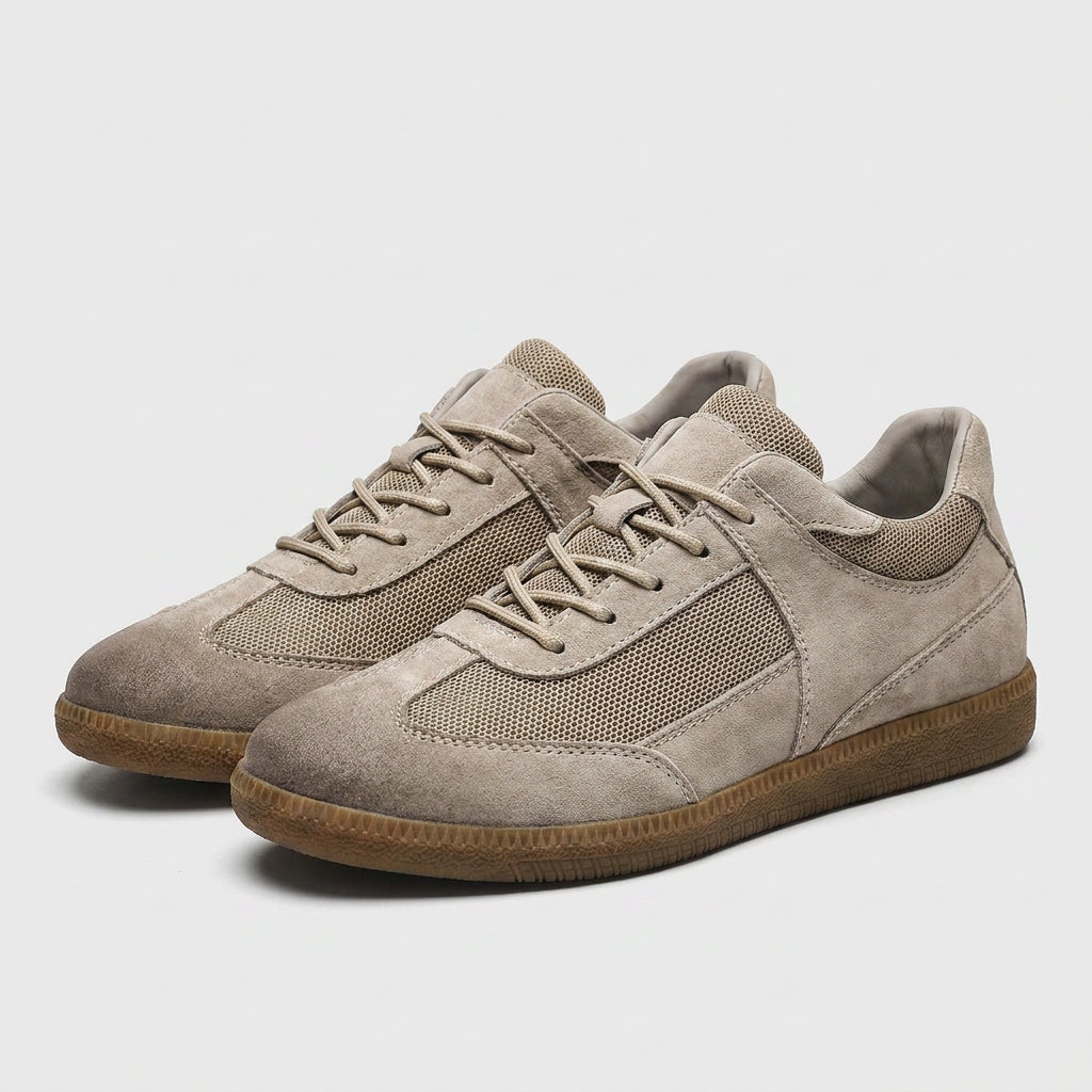 Suede and Mesh Retro Trainers for Men