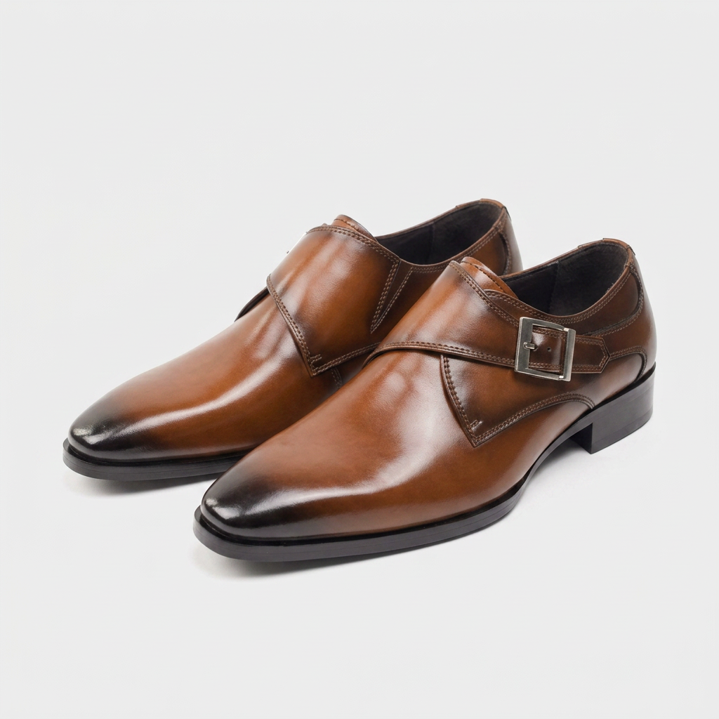 Monk Strap Leather Dress Shoe for Men