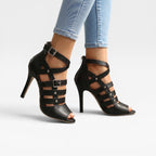 Women's Gladiator Cross-Strap Stiletto Sandals
