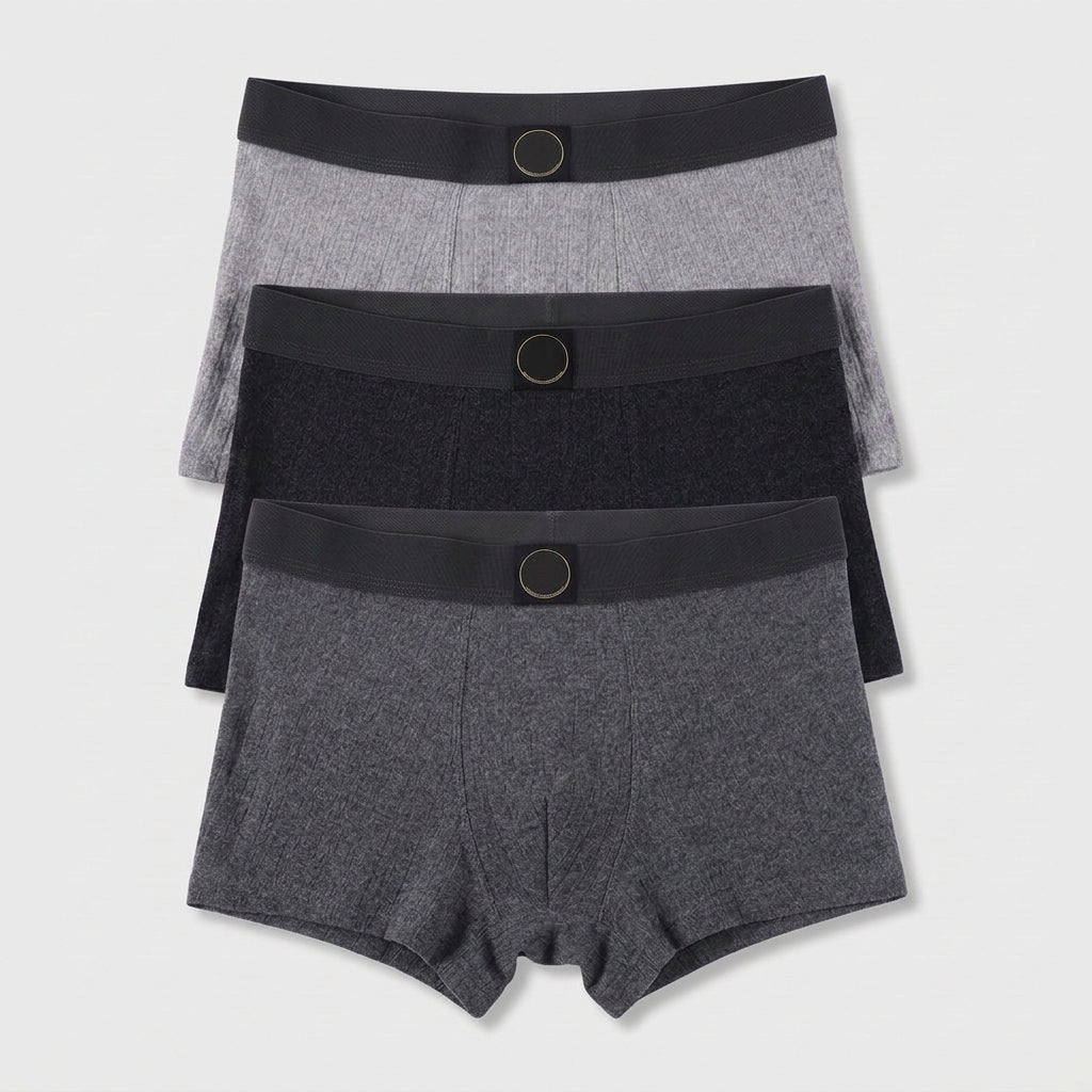 3-Pack Full-Coverage Cotton Boxer Trunks for Men