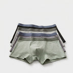 4-Pack Color-Block Cotton Boxer Trunks for Men