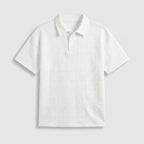 Textured Jacquard Polo Open Collar for Men