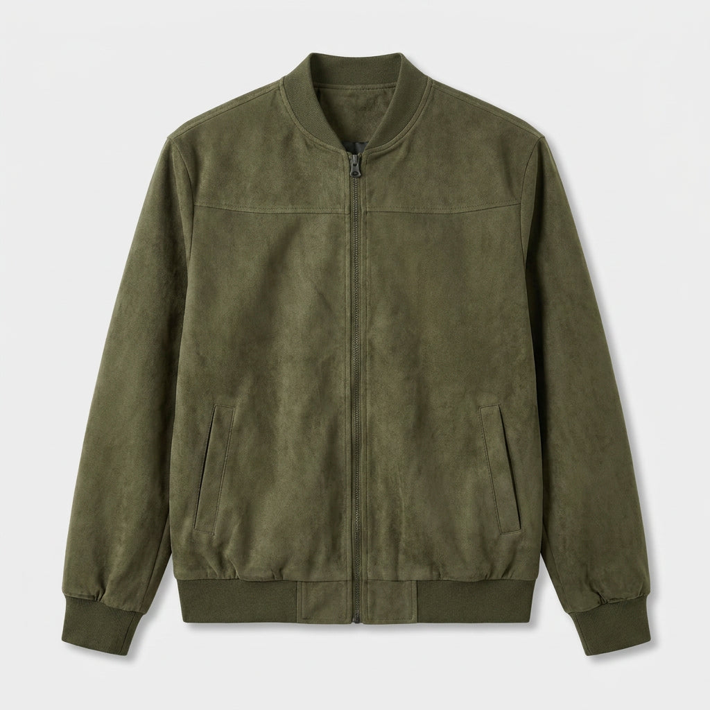Suede Bomber Jacket for Men