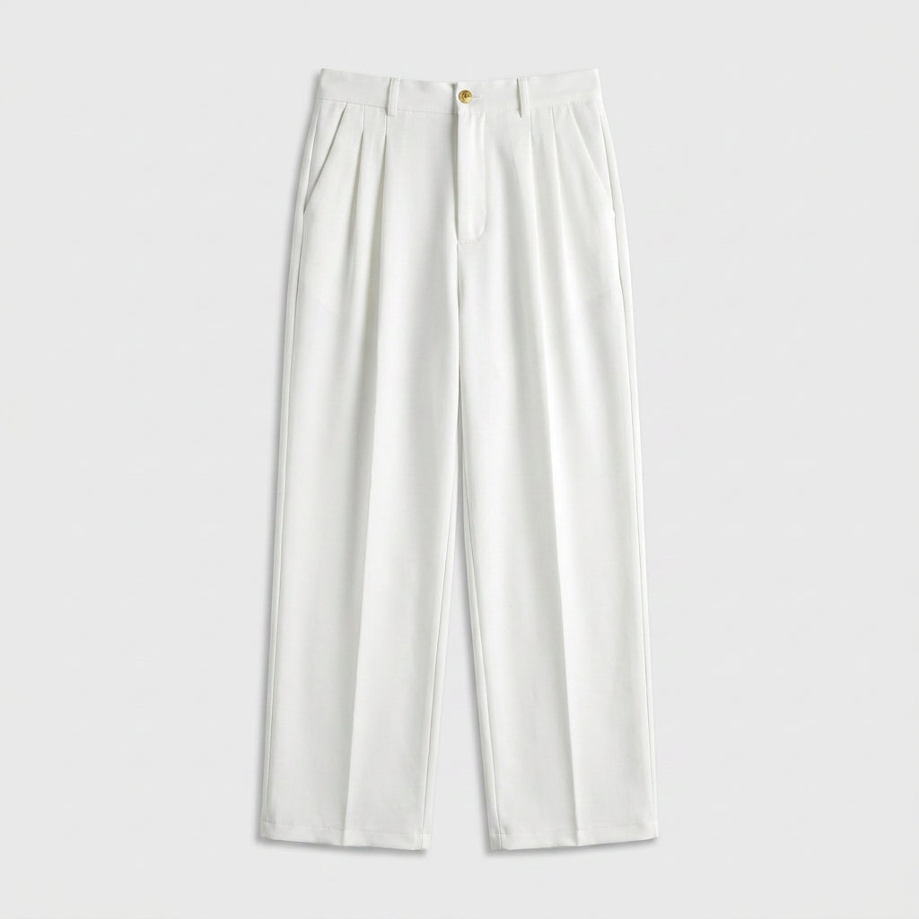Soft Pleat Wide Leg Trousers for Men