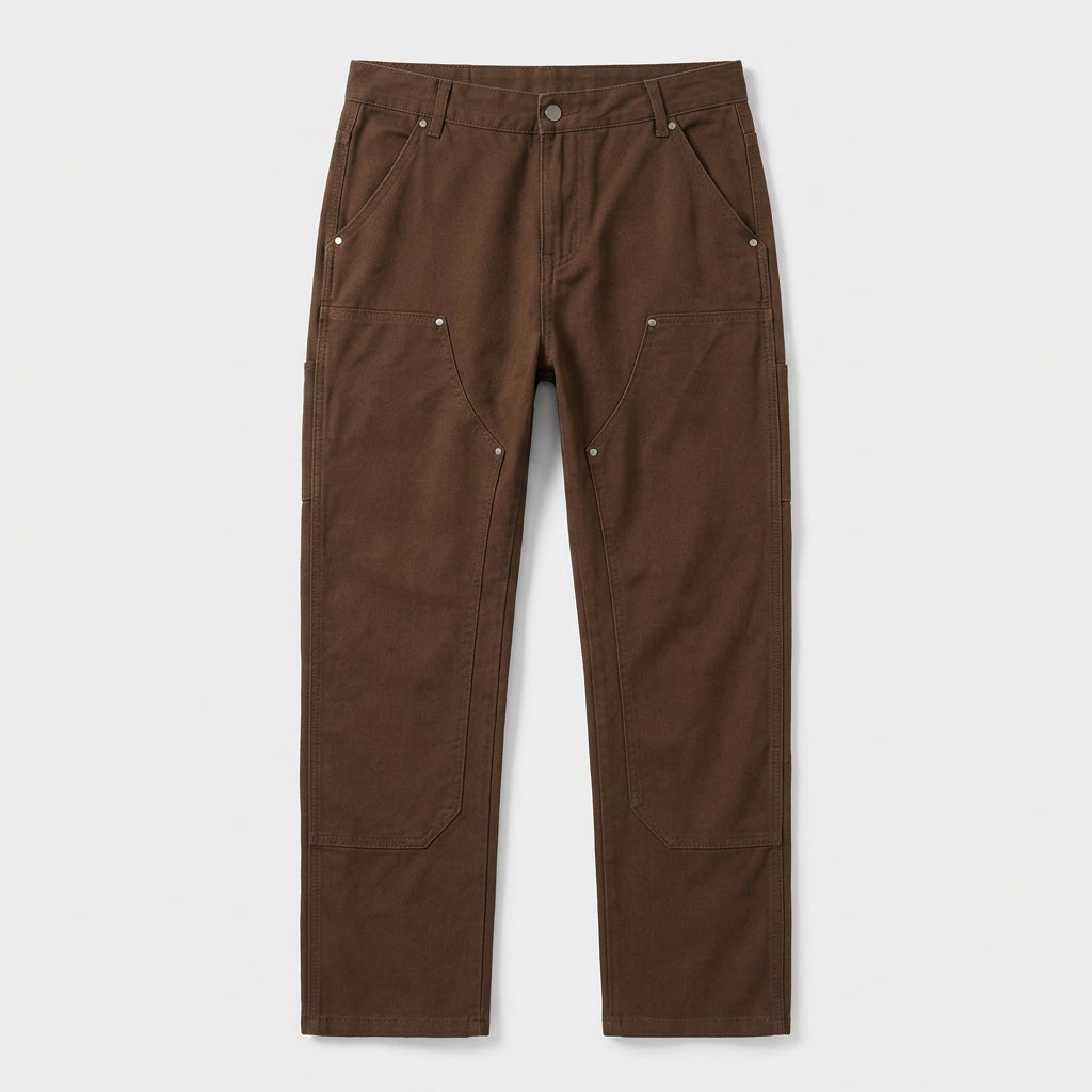 Double-Knee Canvas Workwear Trousers for Men