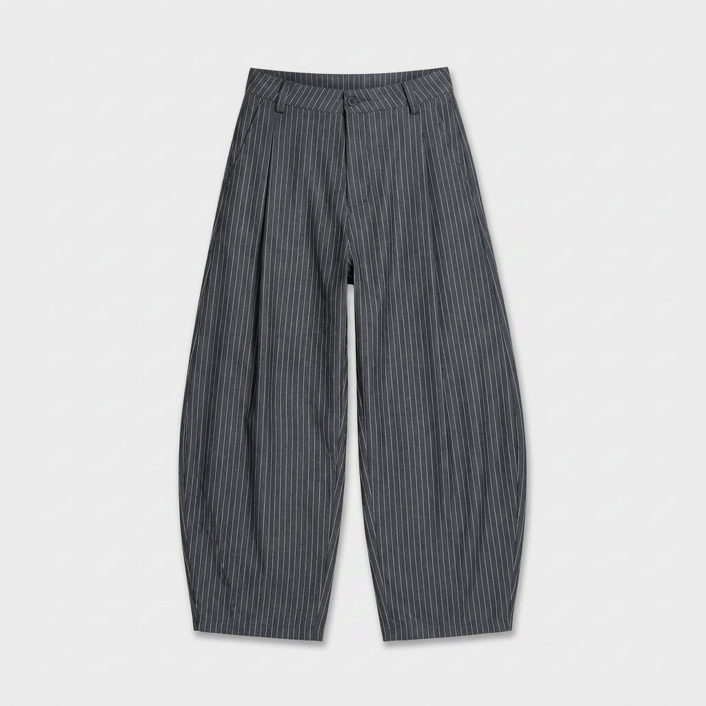 Oversized Pleated Pinstripe Trousers for Men