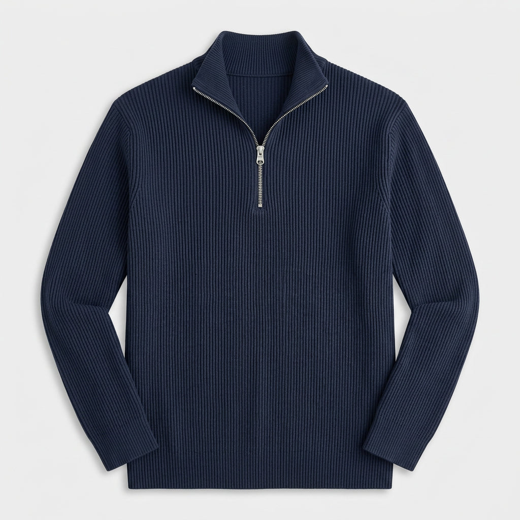 Ribbed Quarter-Zip Sweater for Men