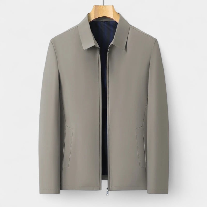 Full-Zip Bomber Jacket Shirt Collar Regular Fit for Men