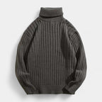 Ribbed Knit Turtleneck Sweater Regular Fit for Men