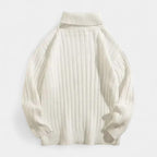Ribbed Knit Turtleneck Sweater Regular Fit for Men