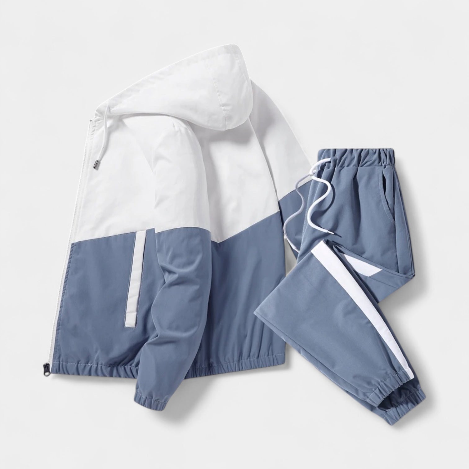Color Block Windbreaker Tracksuit Set Regular Fit for Men