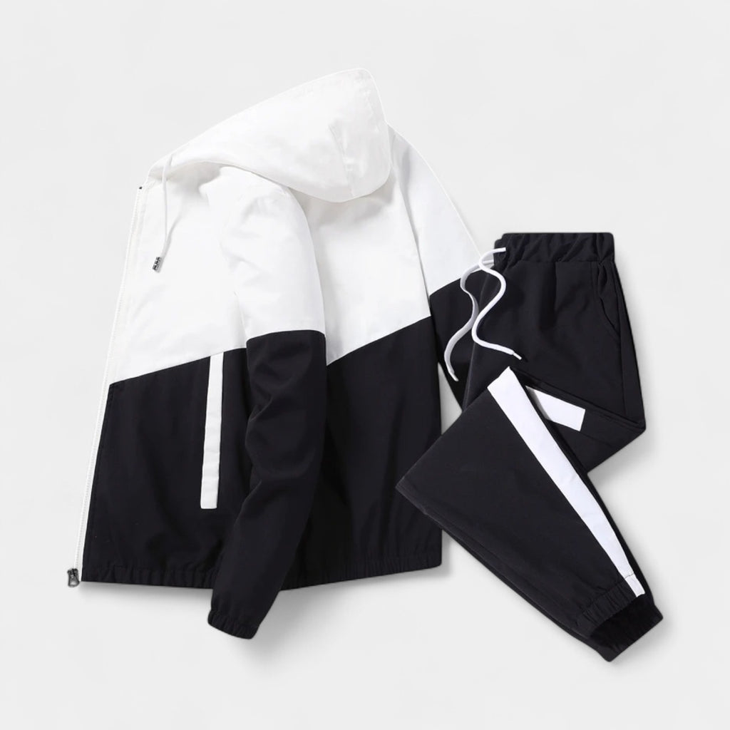 Color Block Windbreaker Tracksuit Set Regular Fit for Men
