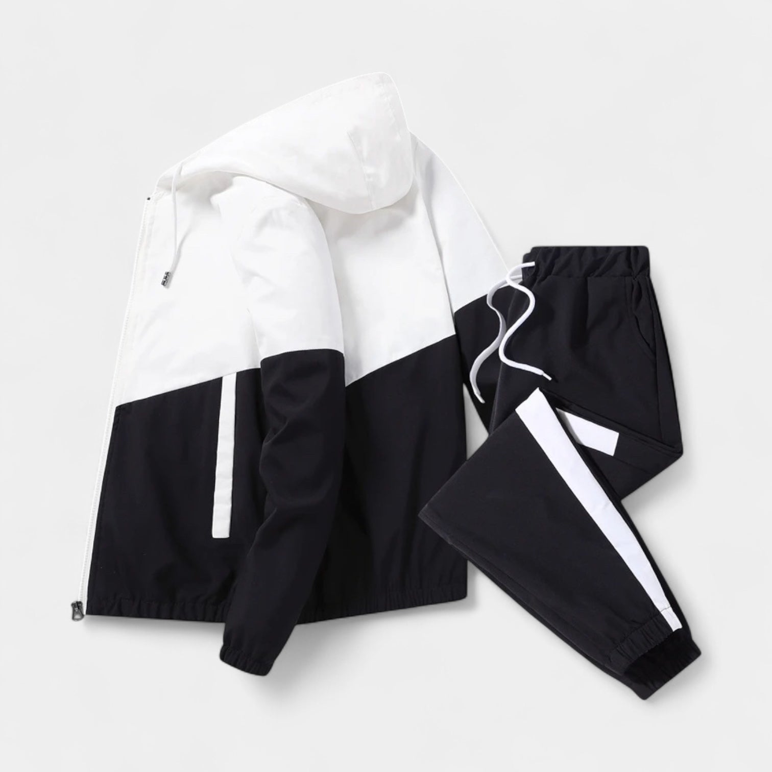 Color Block Windbreaker Tracksuit Set Regular Fit for Men