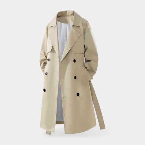 Double Breasted Waterproof Trench Coat Regular Fit for Men