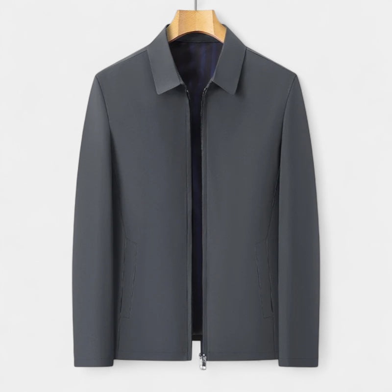 Full-Zip Bomber Jacket Shirt Collar Regular Fit for Men