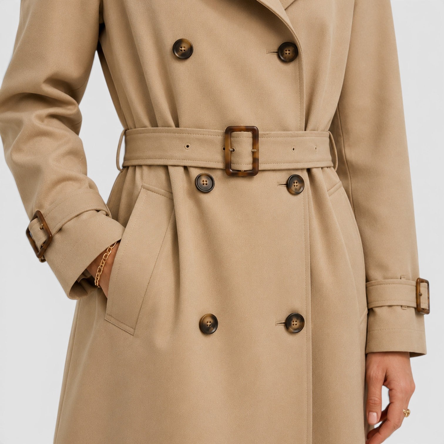 Women's Classic Belted Trench Coat