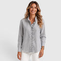 Women's Striped Button-Up Lightweight Blouse