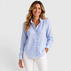 Women's Striped Button-Up Lightweight Blouse