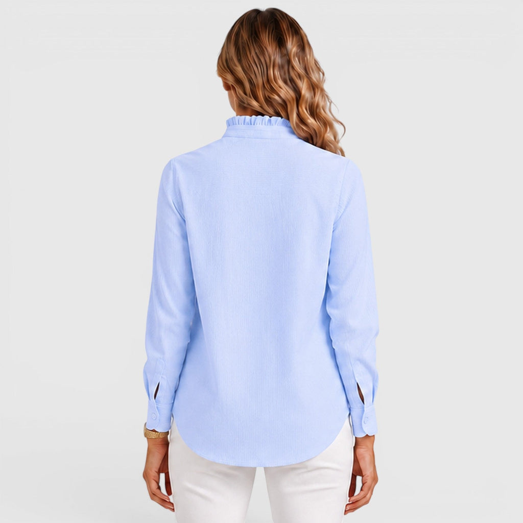 Women's Striped Button-Up Lightweight Blouse
