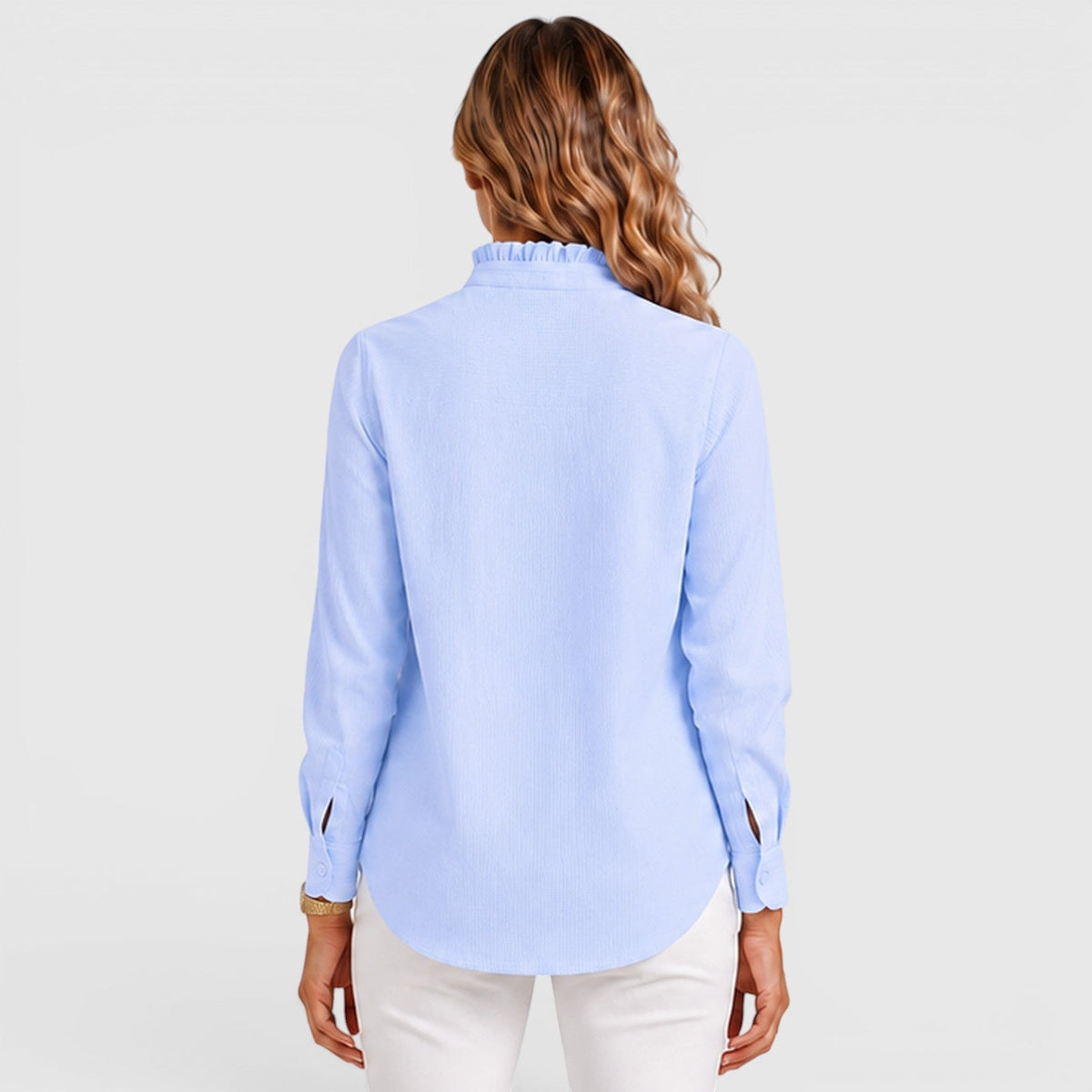Women's Striped Button-Up Lightweight Blouse
