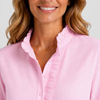 Women's Striped Button-Up Lightweight Blouse