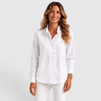 Women's Striped Button-Up Lightweight Blouse