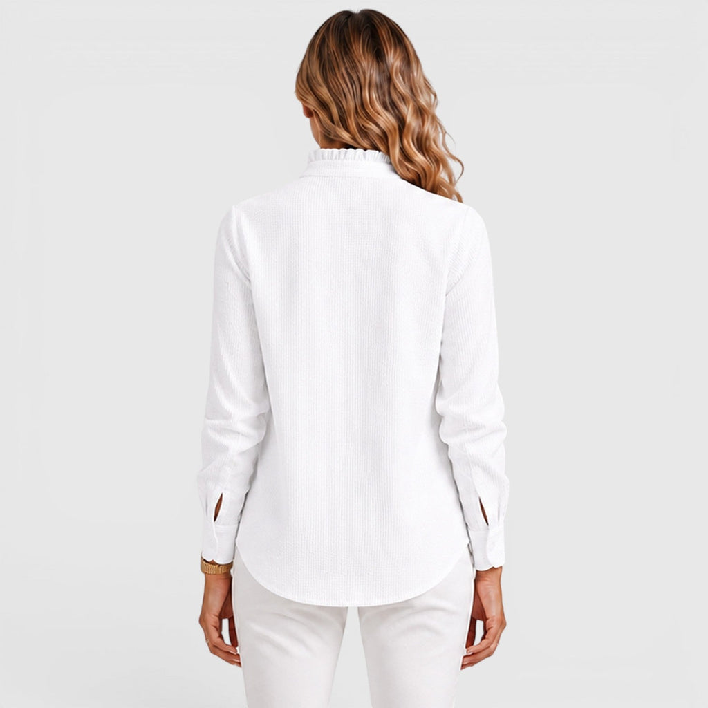 Women's Striped Button-Up Lightweight Blouse