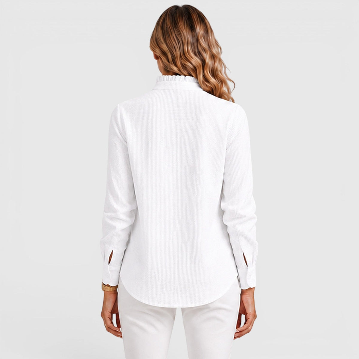 Women's Striped Button-Up Lightweight Blouse