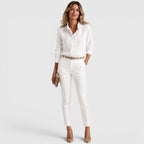 Women's Striped Button-Up Lightweight Blouse