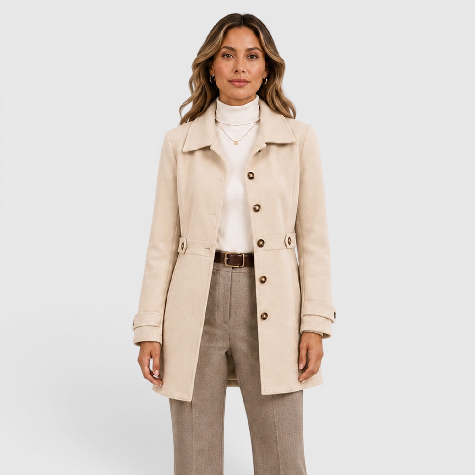 Women's Mid-Length Single-Breasted Wool Coat