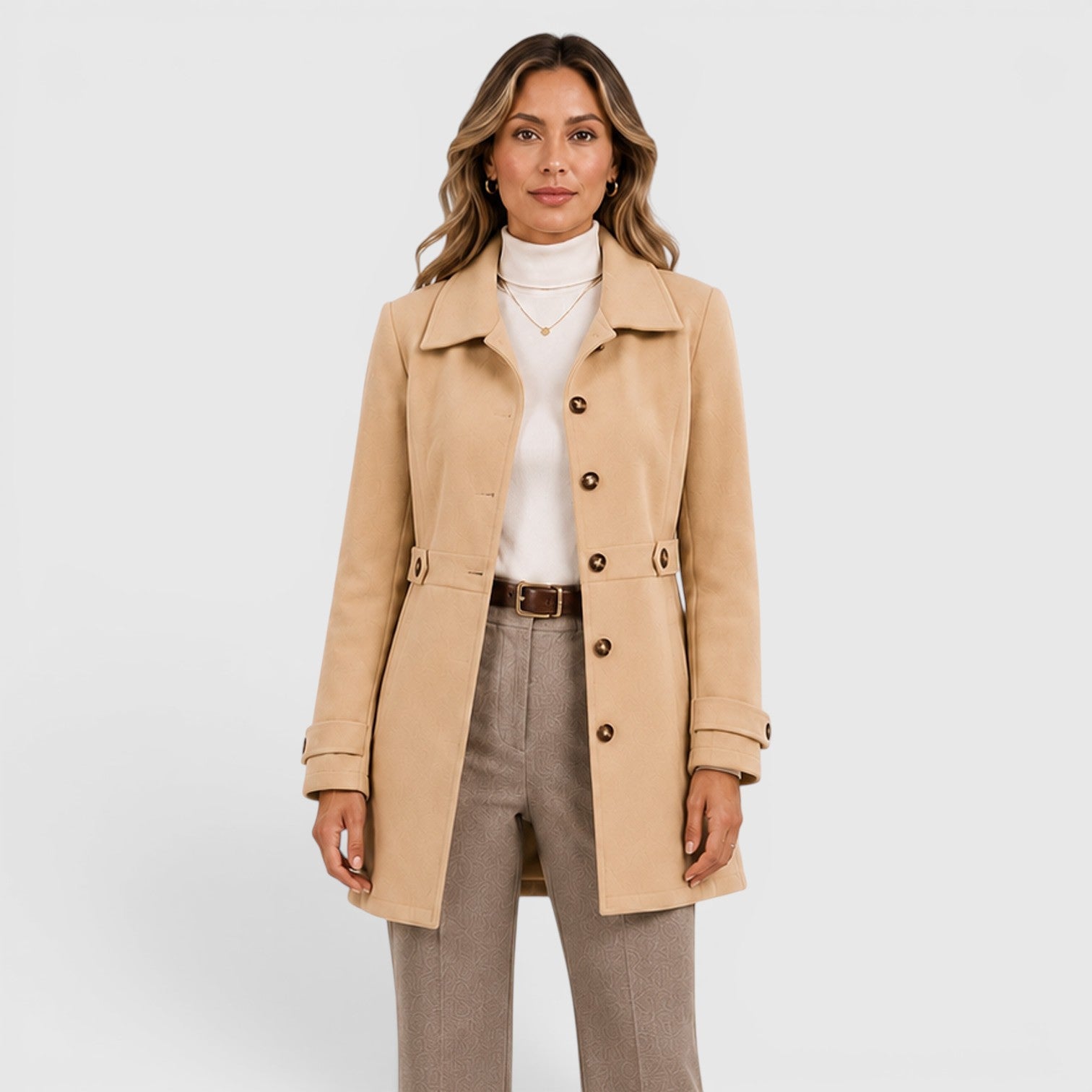 Women's Mid-Length Single-Breasted Wool Coat