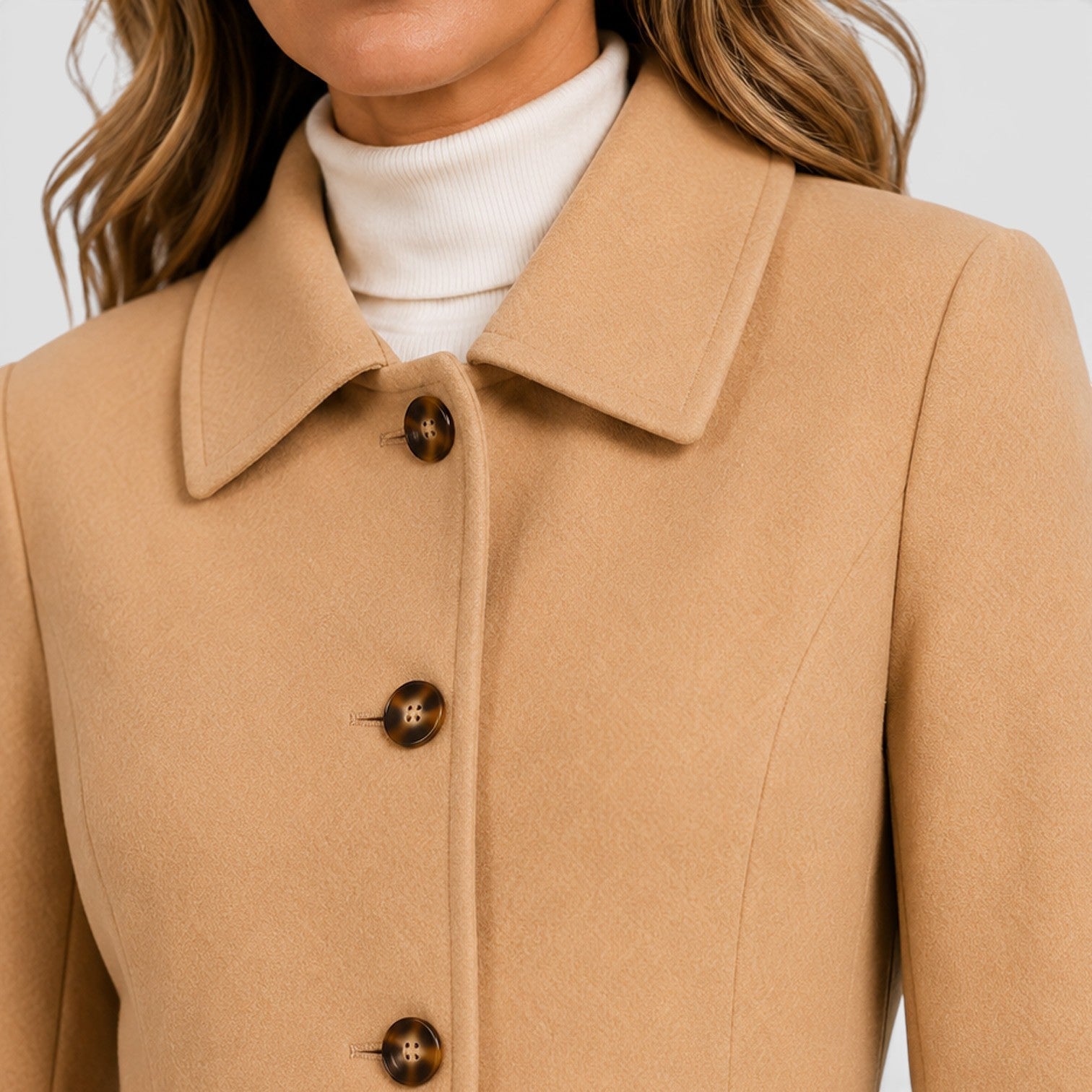 Women's Mid-Length Single-Breasted Wool Coat