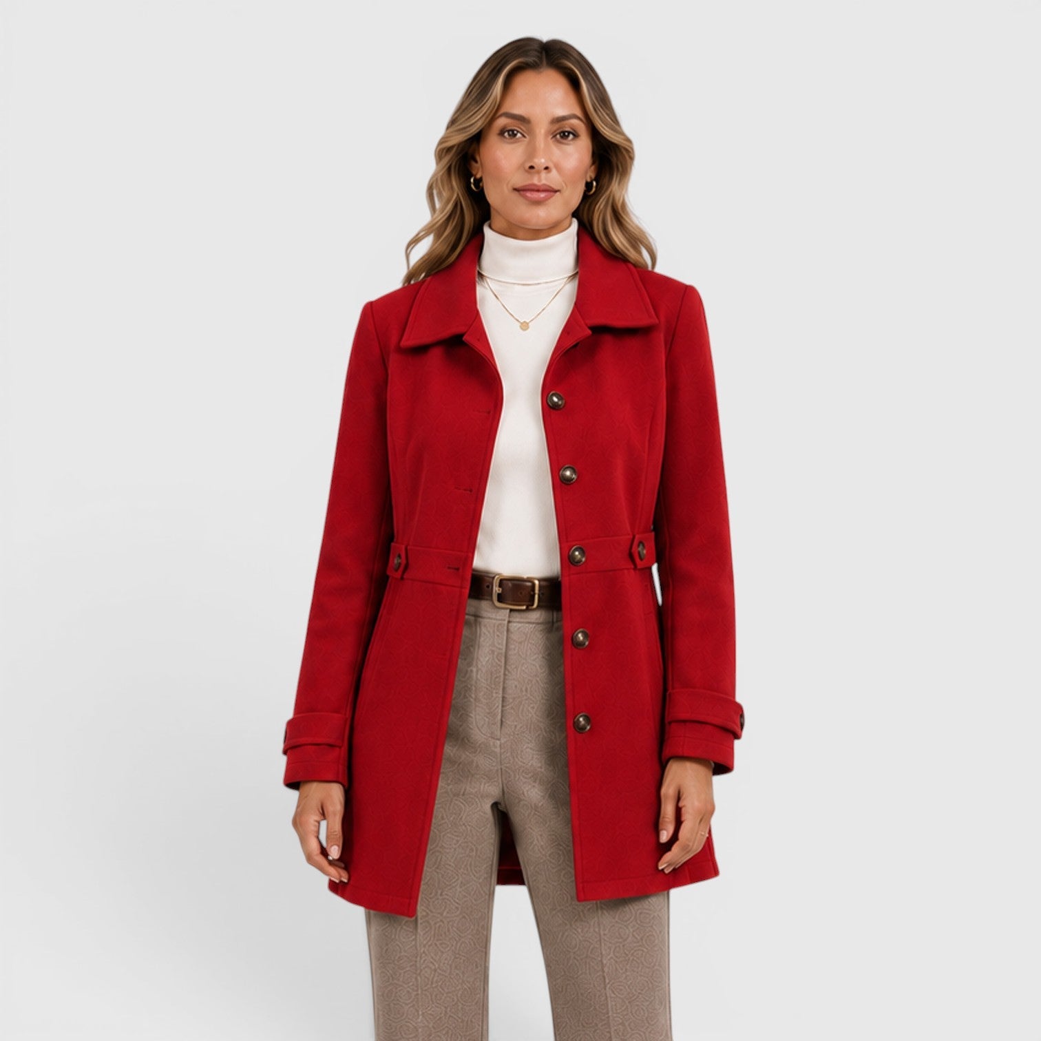 Women's Mid-Length Single-Breasted Wool Coat