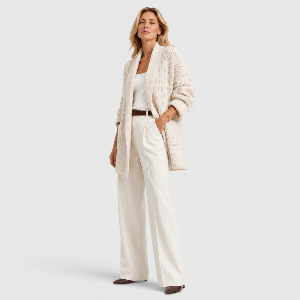Women's Open Front Knit Cardigan with Pockets