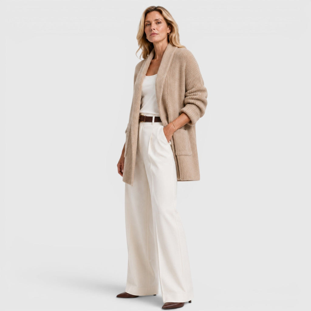 Women's Open Front Knit Cardigan with Pockets