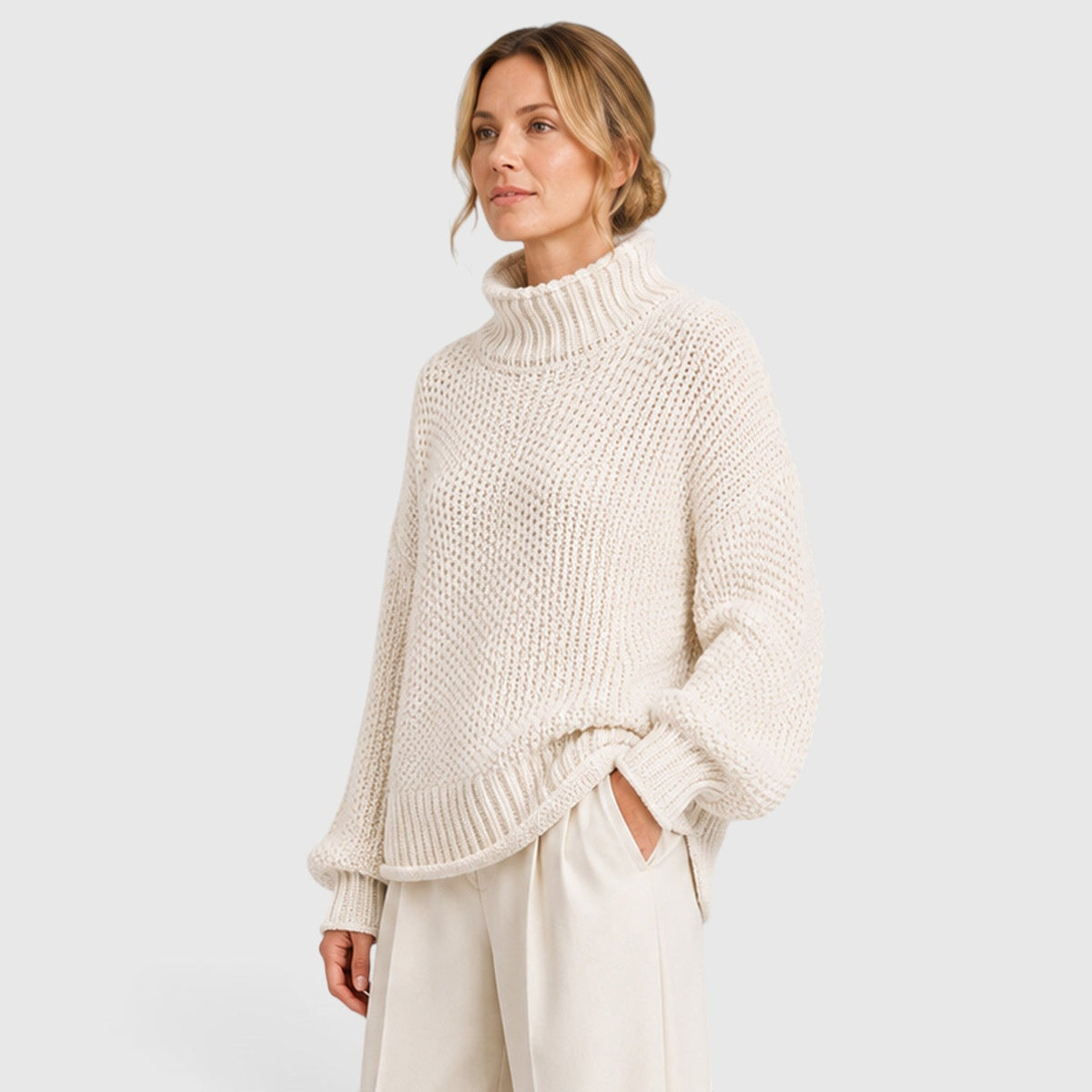 Women's Cozy Roll Neck Knit Jumper