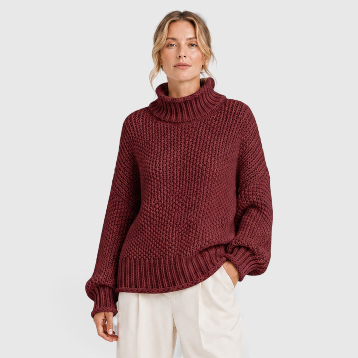 Women's Cozy Roll Neck Knit Jumper