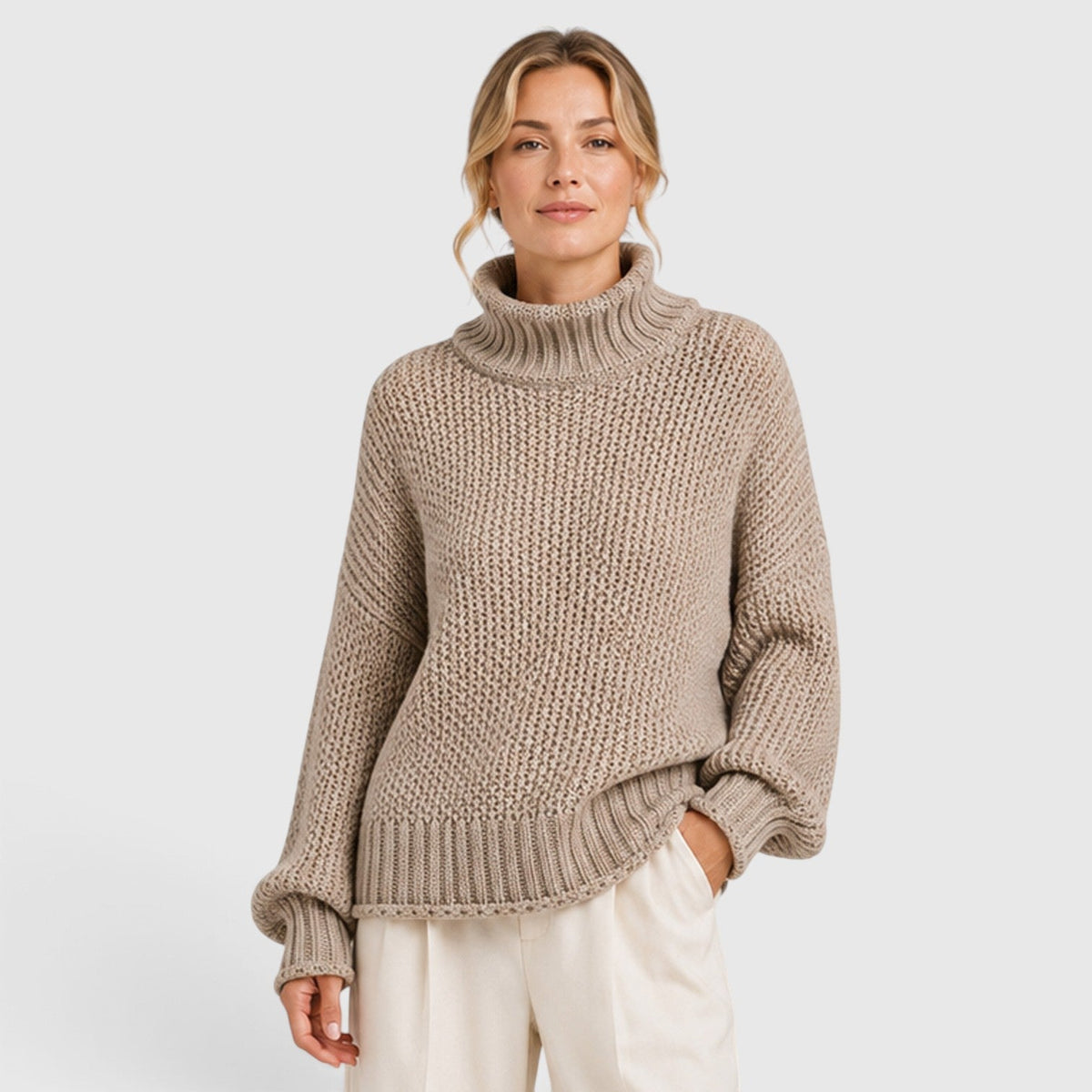 Women's Cozy Roll Neck Knit Jumper