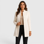 Women's Button Front Slim Fit Wool Coat