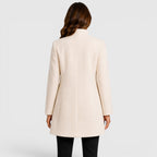 Women's Button Front Slim Fit Wool Coat