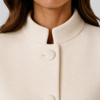 Women's Button Front Slim Fit Wool Coat