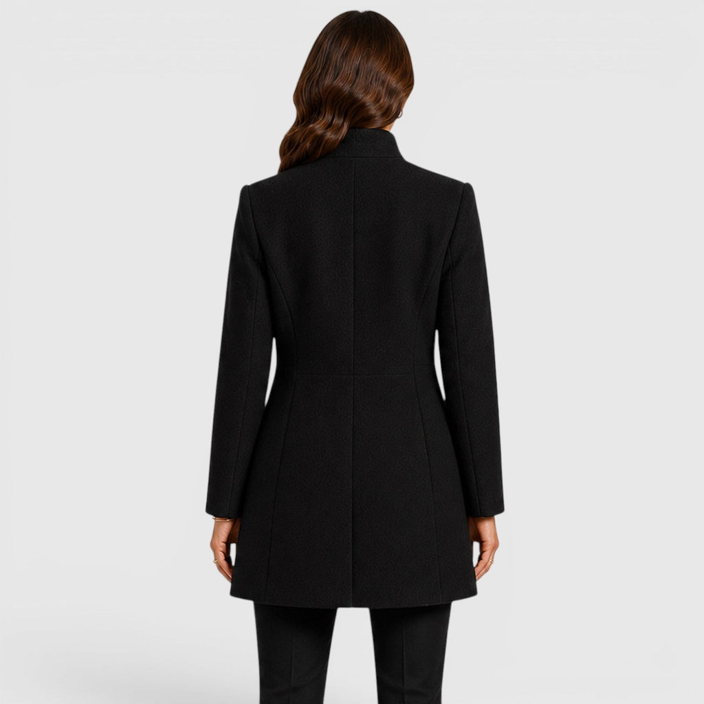 Women's Button Front Slim Fit Wool Coat