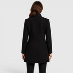 Women's Button Front Slim Fit Wool Coat