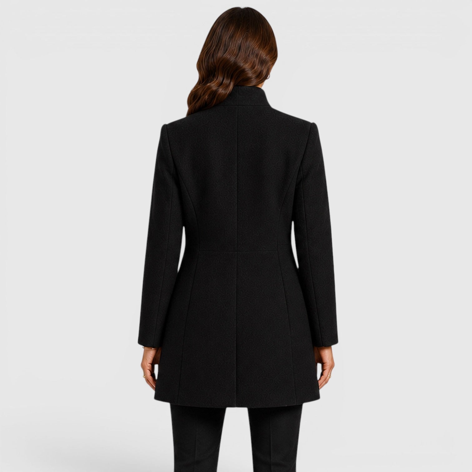 Women's Button Front Slim Fit Wool Coat