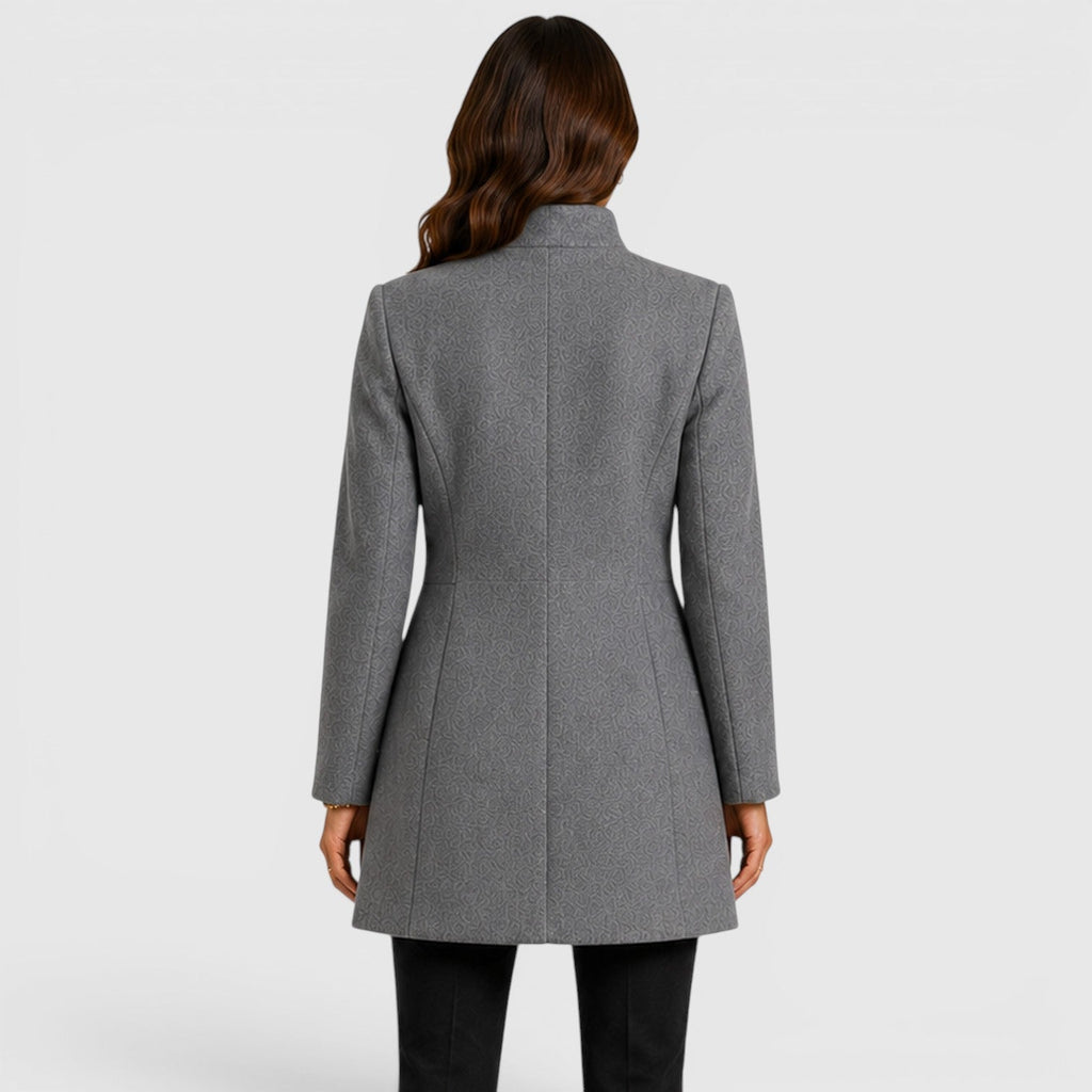 Women's Button Front Slim Fit Wool Coat