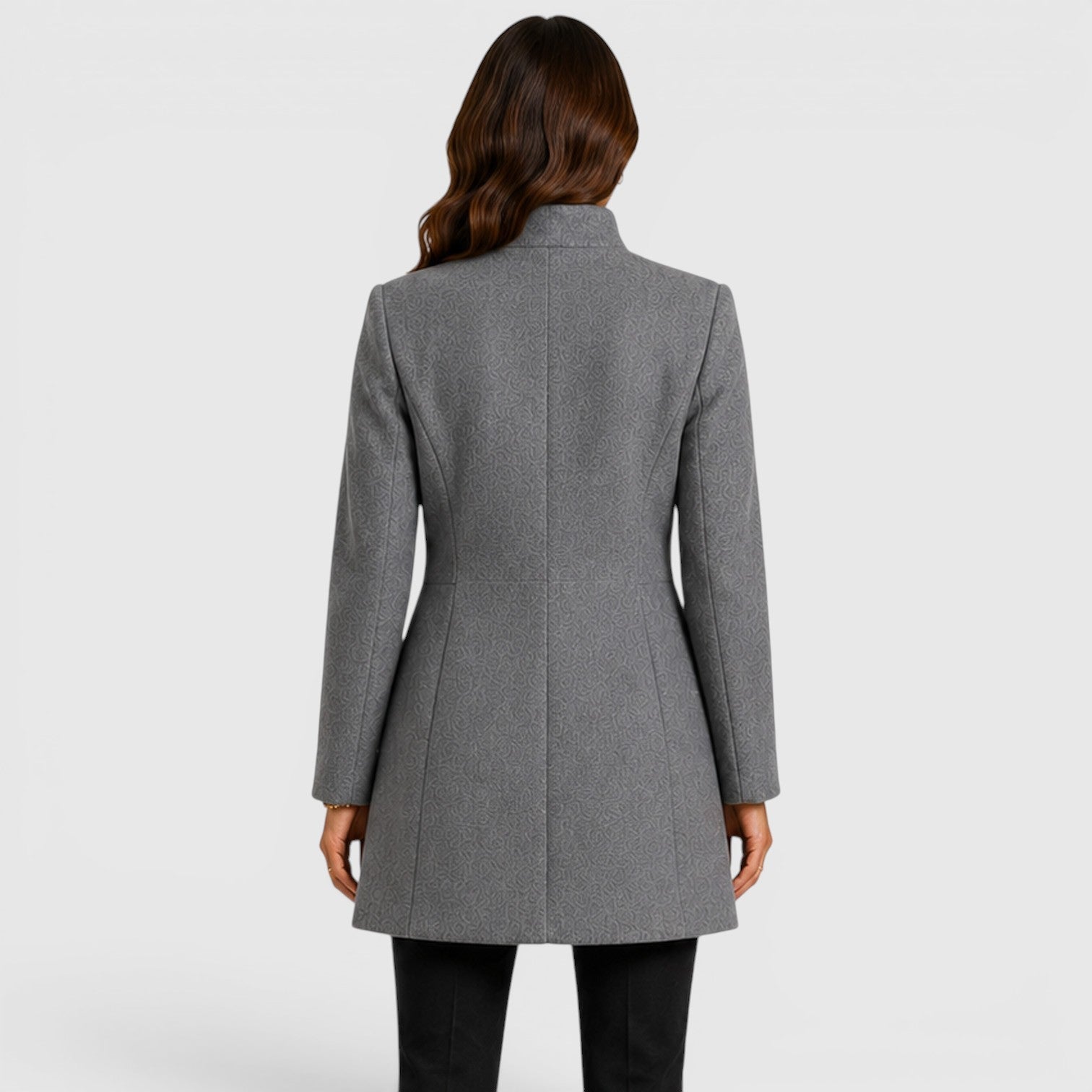 Women's Button Front Slim Fit Wool Coat