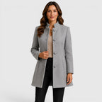 Women's Button Front Slim Fit Wool Coat