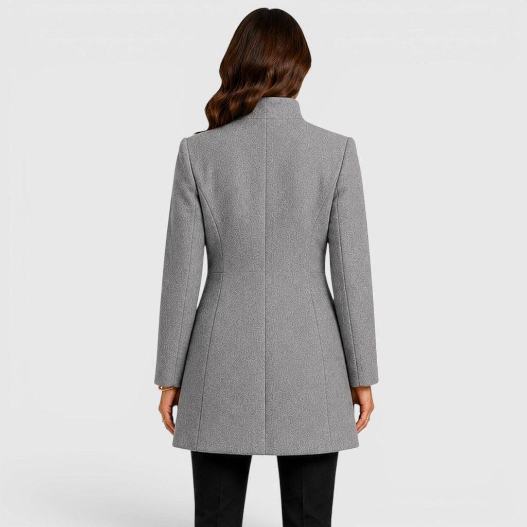 Women's Button Front Slim Fit Wool Coat