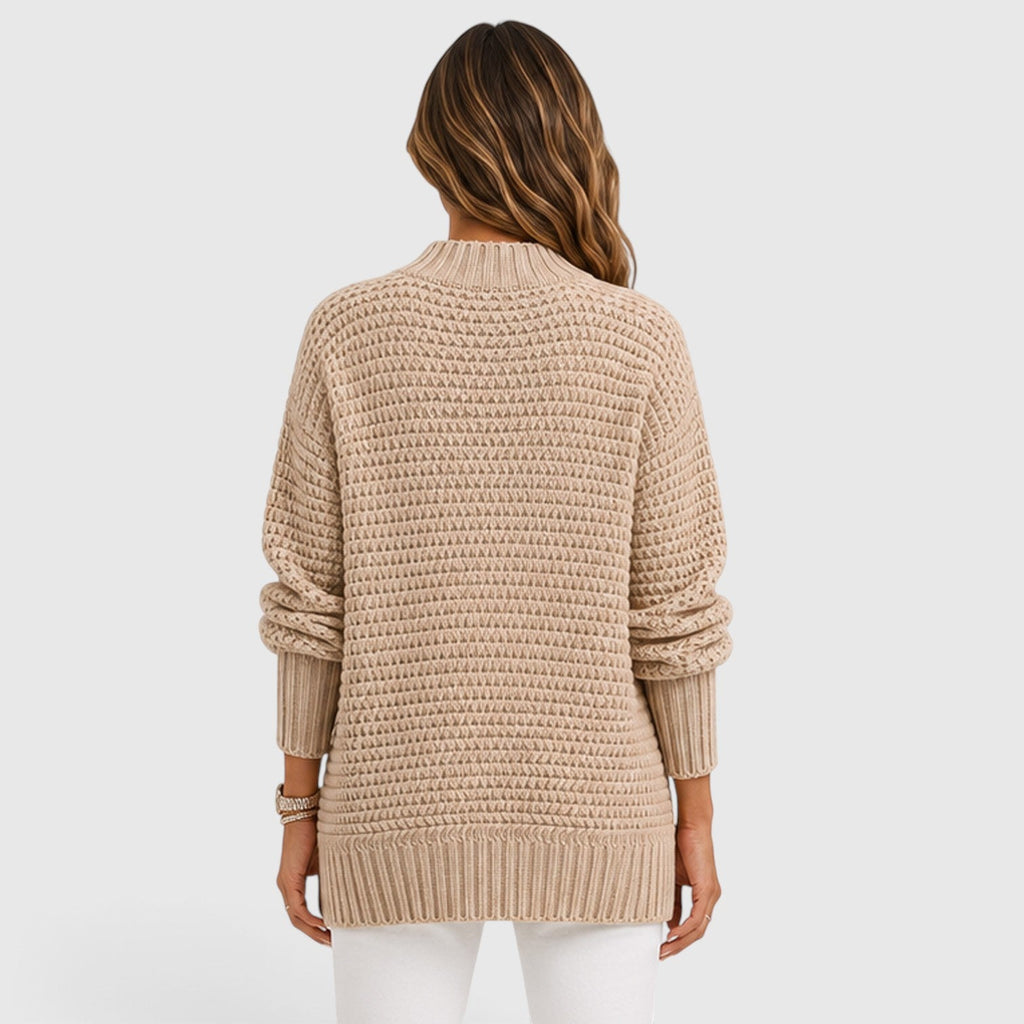Women's Half High Neck Loose Knit Jumper